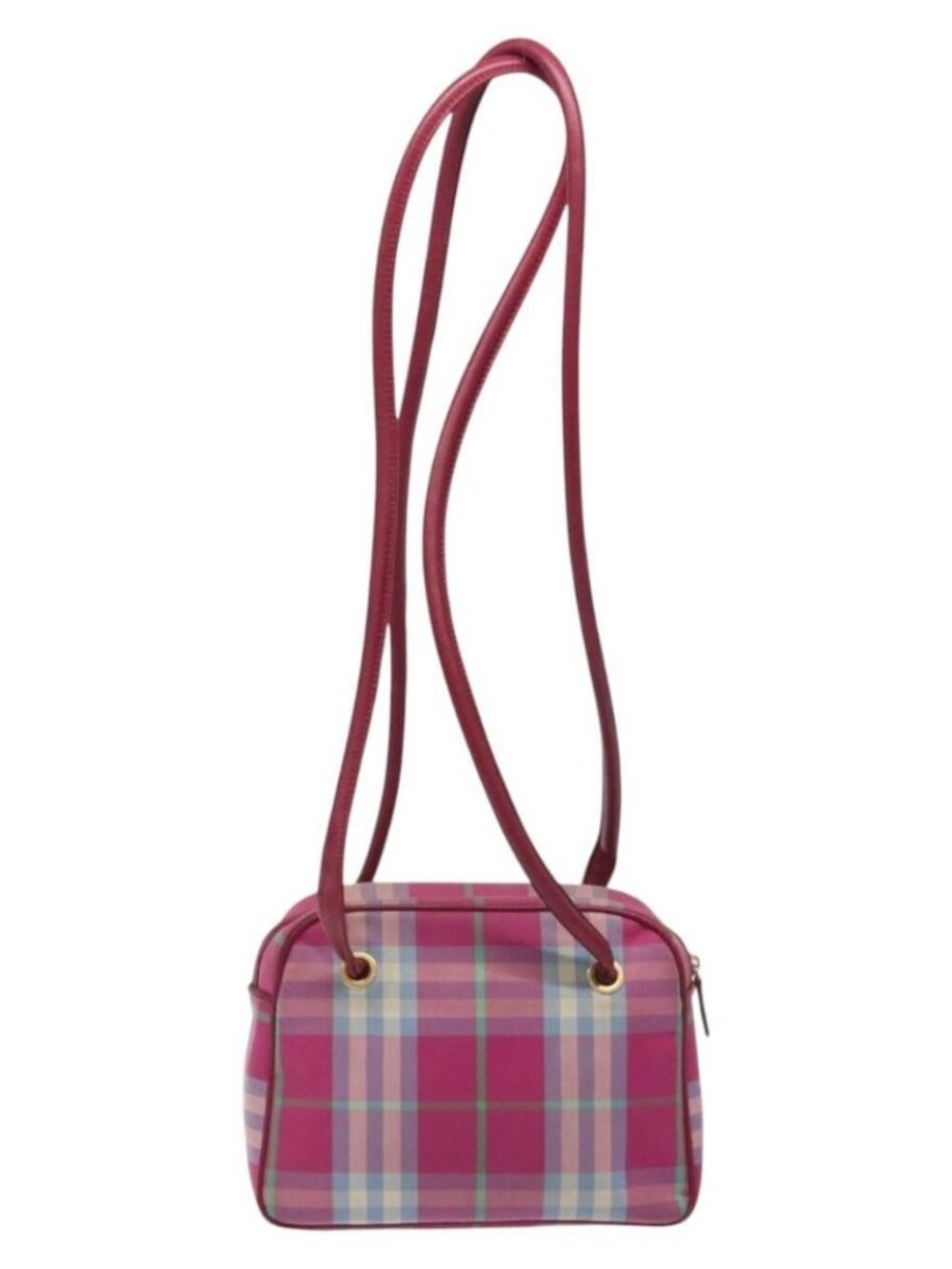 Burberrys Nova Check Shoulder Bag Canvas Pink Gold Auth 122611 - Picture 3 of 16